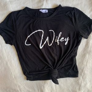 Cropped "Wifey" Tee